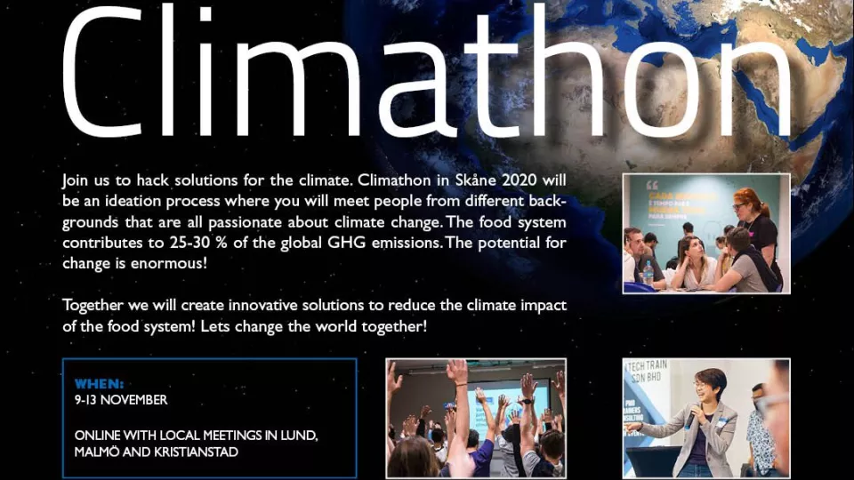 Flyer, Climathon in Skåne 2020