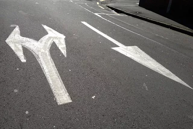 Photo: Road arrows